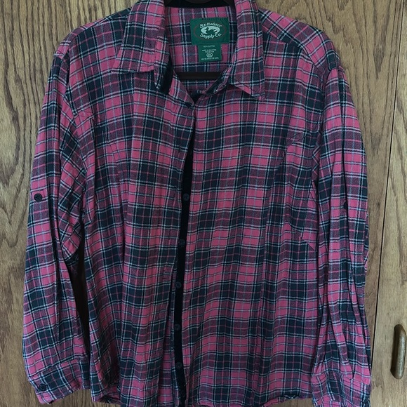 Stillwater Supply Co. Tops - Stillwater Supply Co Pink and Black Flannel